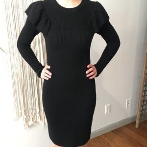 NWOT All Saints UK RUFFLE SHOULDER sweater dress